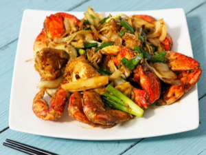 Cua biển xào hành gừng